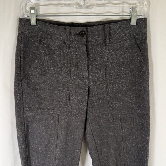 J Crew Pants Women's 00 Grey Skinny Fit Zip Leg Herringbone Print Pockets - Picture 2 of 12
